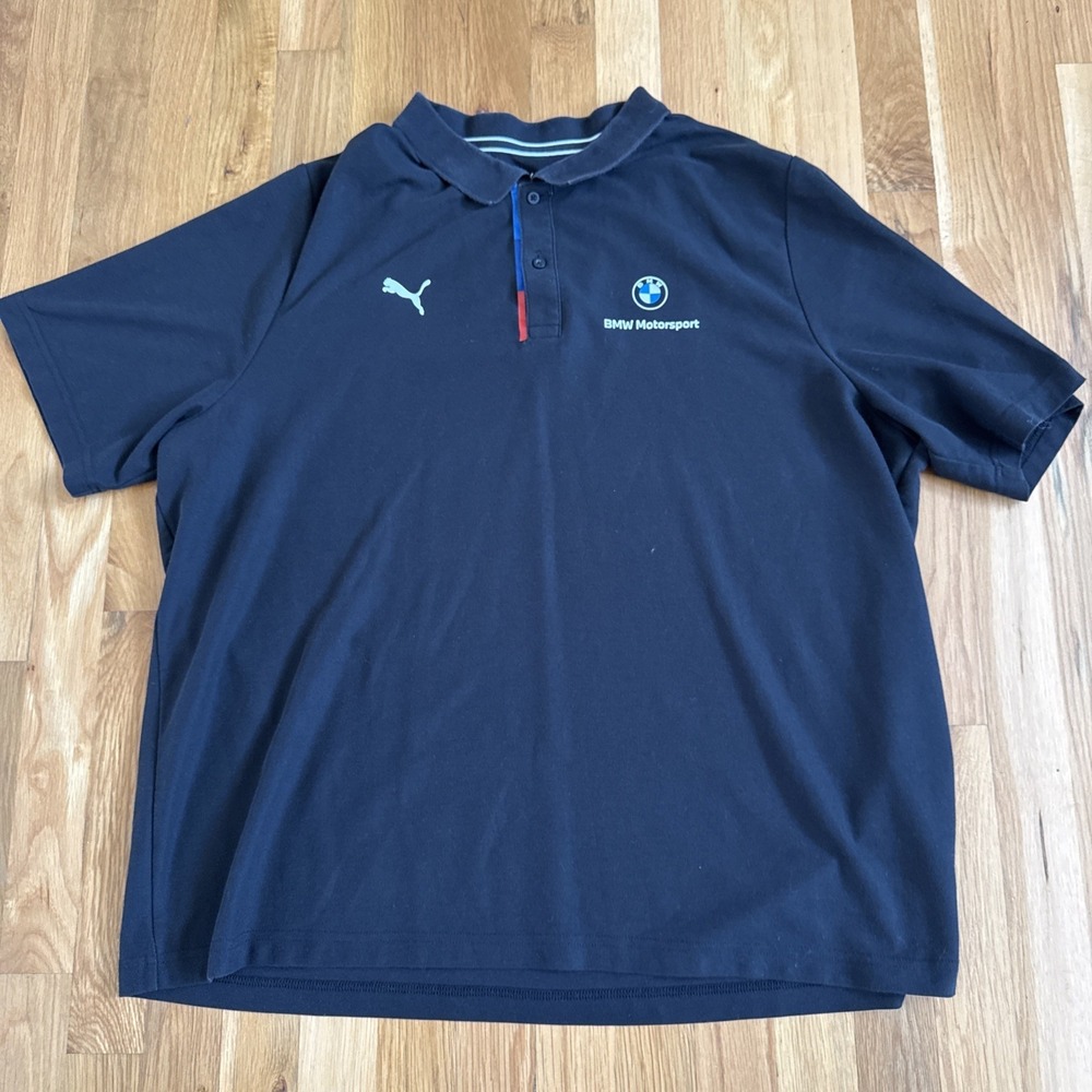 Puma BMW Polo Large - Black XXL Motorsport Performance Racing Car Team Cotton